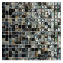 Stock Kitchen Bathroom Wall Black Brick Mother of Pearl Shell Mosaic Tile